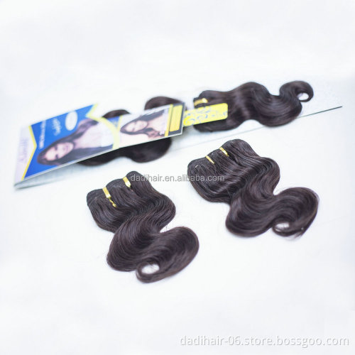 xuchang Distributor wholesale human hair mixed synthetic fiber hair weaving,100% real human curly hair weave body wave 2pcs/lot